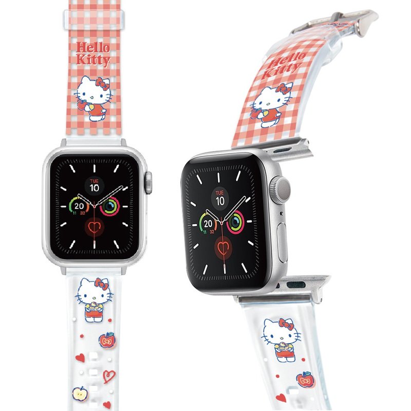 SANRIO-Apple Watch-PVC表带-格纹系列-HELLO KITTY - 表带 - 塑料 红色