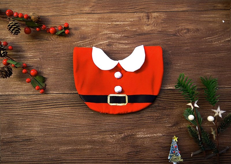 【圣诞节】DOMOMO圣诞围兜 口水巾 快速出货 - 围嘴/口水巾 - 棉．麻 红色