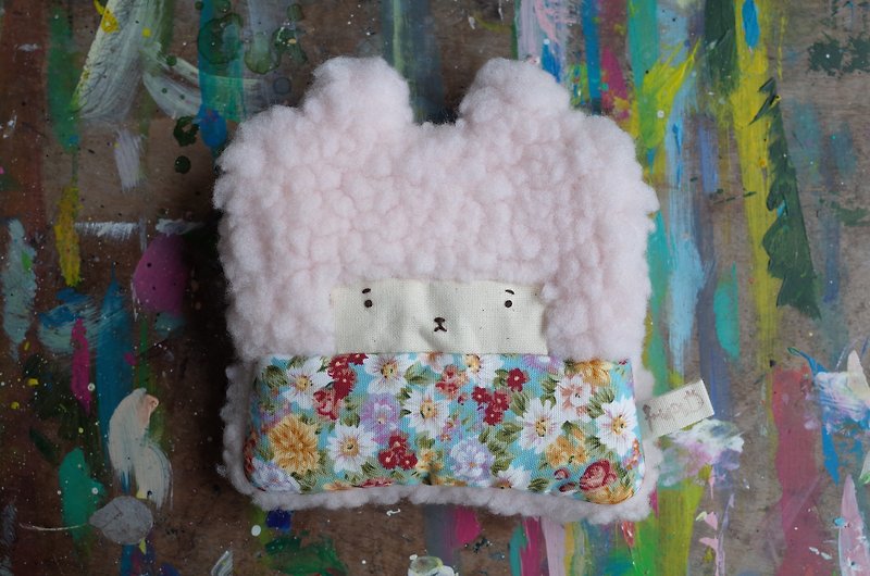 朵儿小兔零钱包-粉红发-148蓝天小雏菊 - 钥匙链/钥匙包 - 棉．麻 粉红色