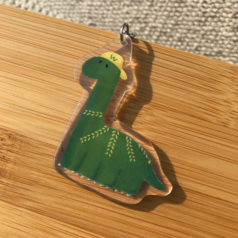 雷龙 双面钥匙圈(背面为化石恐龙) - 钥匙链/钥匙包 - 压克力 绿色
