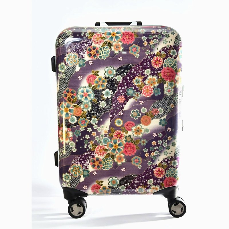 和风日布-手工印纹时尚铝框20寸行李箱/旅行箱 - 行李箱/行李箱保护套 - 铝合金 