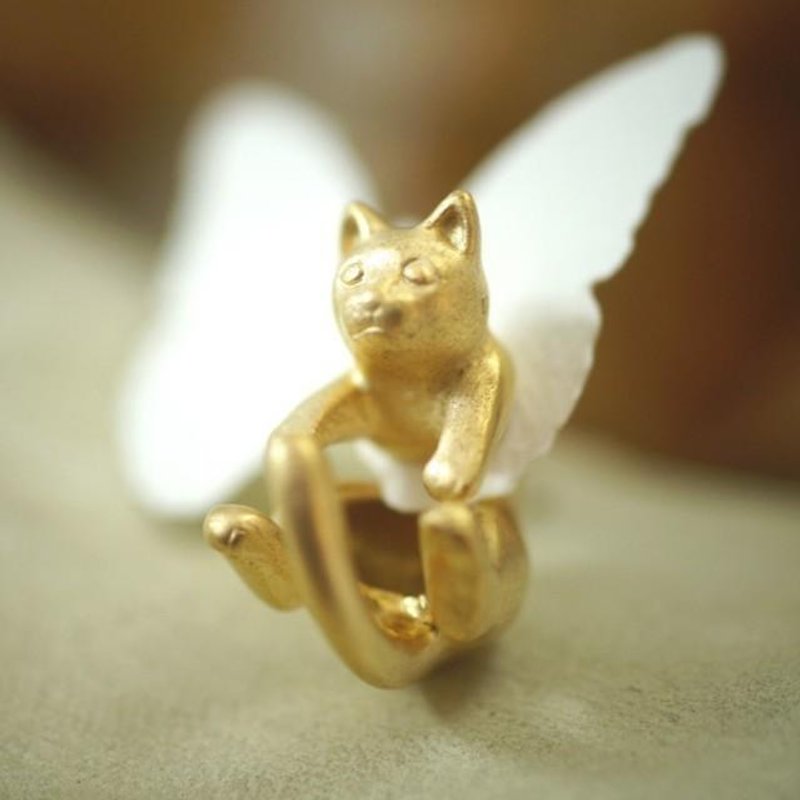 グリとラテュの猫ピアス　ラテュ　マットゴールド　 片耳 - 耳环/耳夹 - 其他金属 金色