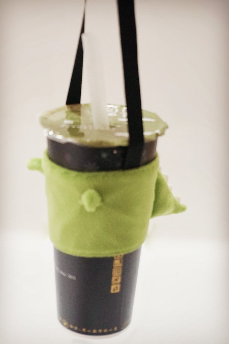 bucute小恐龙环保饮料提袋/饮料杯套/环保杯套/提袋 - 随行杯提袋/水壶袋 - 聚酯纤维 绿色