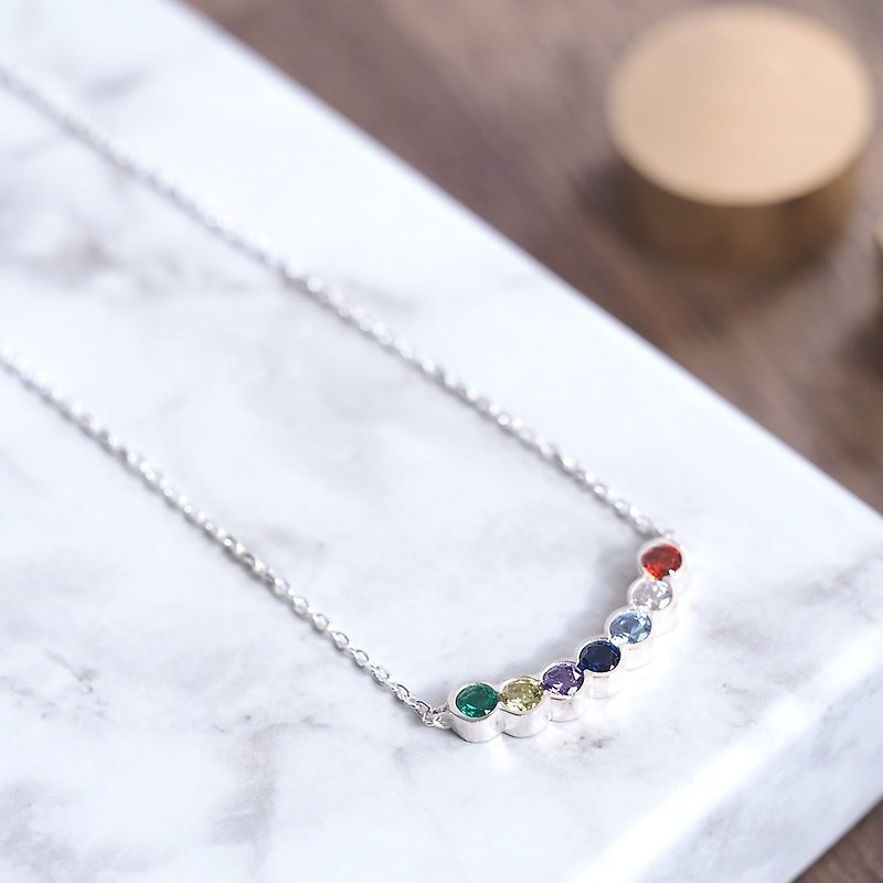 Rainbow 虹のアーチ ネックレス シルバー925 - 项链 - 其他金属 多色