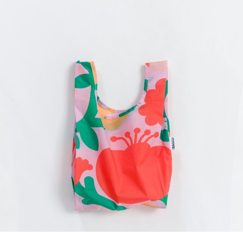 【新品】SC. GREEN 收纳环保托特包- 迷你尺寸-罂粟花 - 手提包/手提袋 - 聚酯纤维 红色
