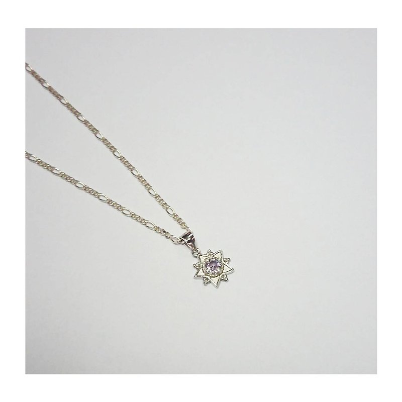 925纯银 紫尖晶石星星项链 珠宝饰品 - 项链 - 宝石 
