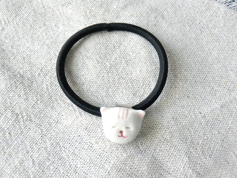 石下/ 动物系列 白色粉红色 小猫 陶瓷 发圈 - 发饰 - 瓷 多色