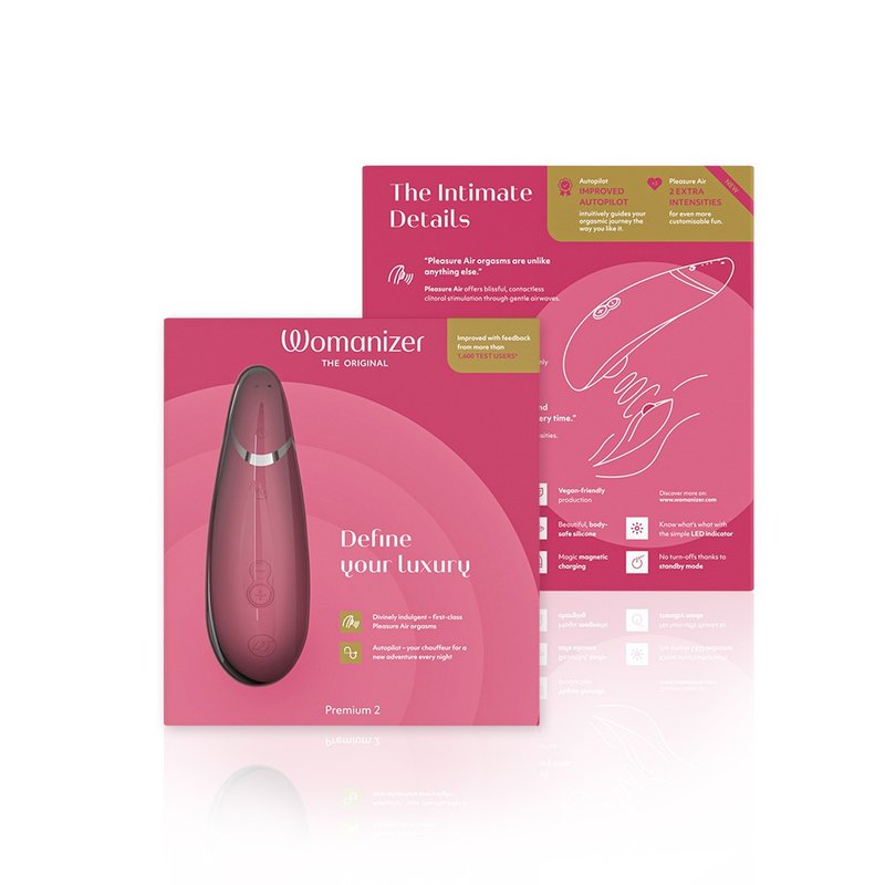 德国Womanizer Premium 2 吸吮愉悦器 |粉红 - 情趣用品 - 硅胶 