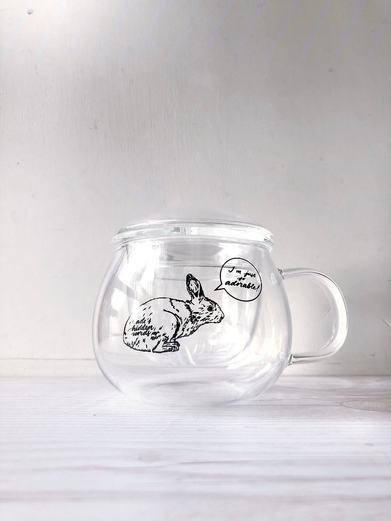 派对动物玻璃茶杯-兔 - 水壶/水瓶 - 玻璃 透明
