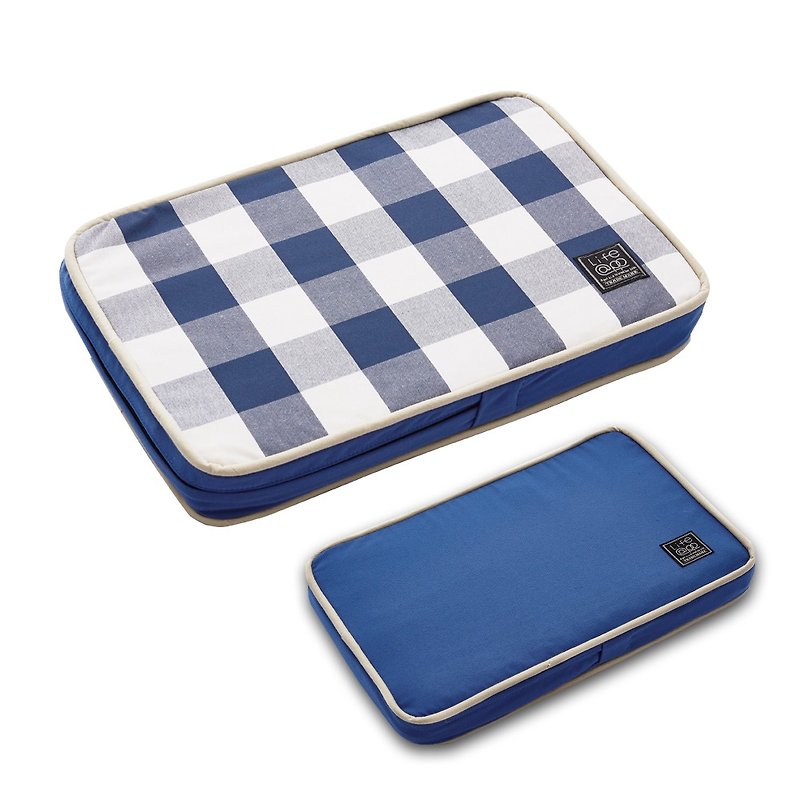 Lifeapp宠物缓压睡垫大格纹款---XS (蓝白格) W45 x D30 x H5 cm - 床垫/笼子 - 其他材质 蓝色