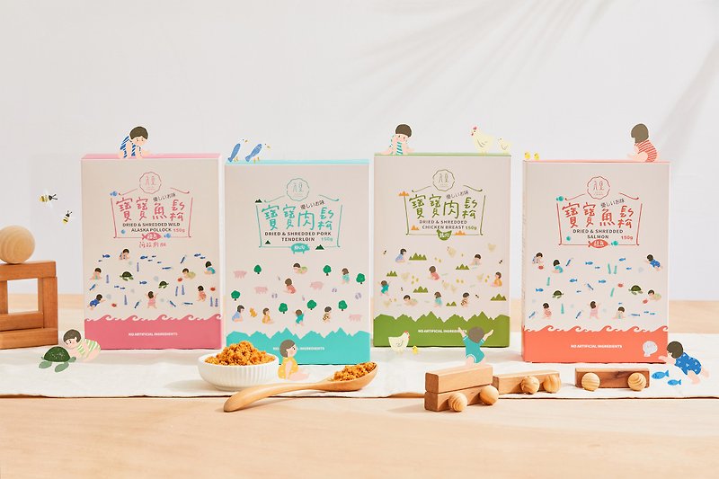 入夏宝宝肉松4入组合 150g盒装×4入  (猪、鸡、鲑、鳕) - 肉干/肉松 - 其他材质 
