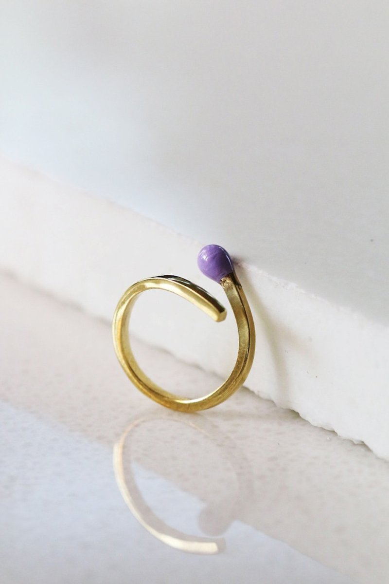 Purple Match Ring by linen. - 戒指 - 其他金属 