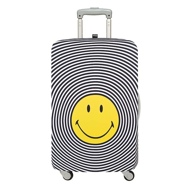 LOQI 行李箱外套 / 笑脸【L号】 - 行李箱/行李箱保护套 - 聚酯纤维 灰色