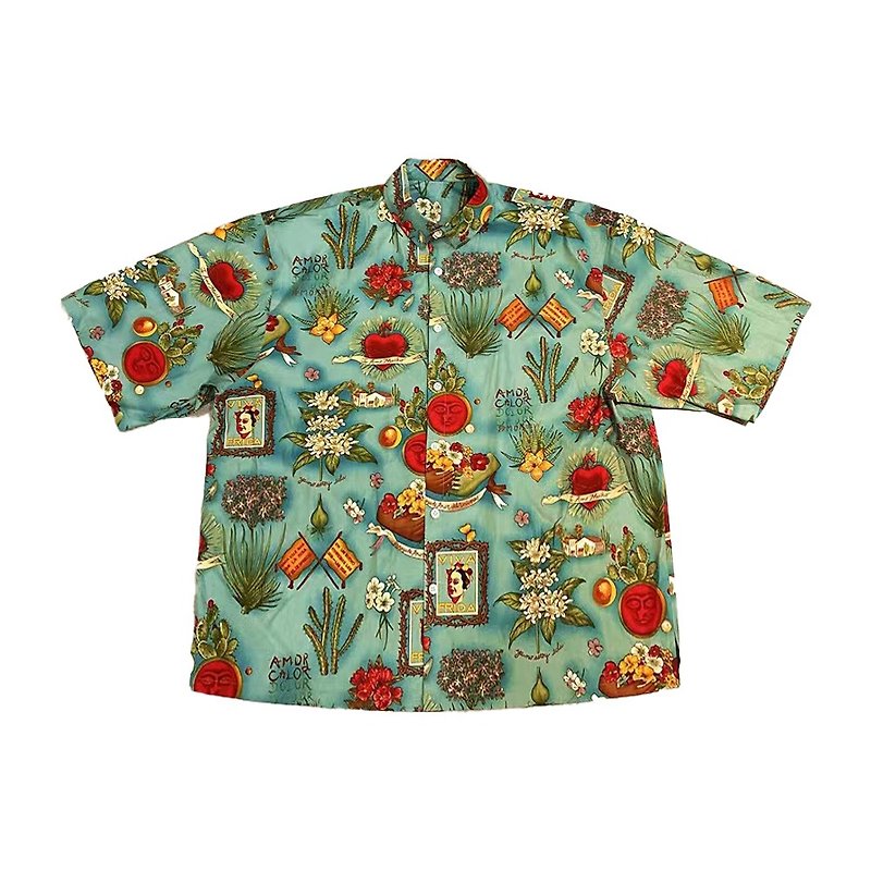 JANWONG 日系CITYBOY宽松廓形复古碎花夏威夷短袖衬衫 - 男装衬衫 - 棉．麻 