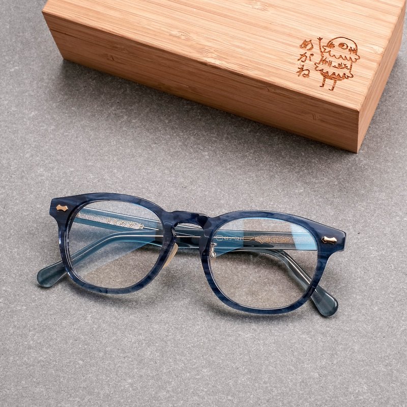 【福利品】韩国限量 透明蓝纹方框 眼镜 镜框 百搭框型 - 眼镜/眼镜框 - 其他材质 蓝色