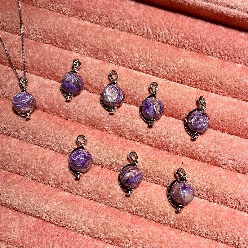 粉紫龙晶星球仪 - 项链 - 水晶 