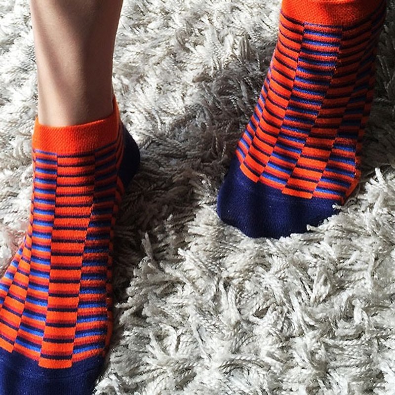 靴下オレンジイリュージョン / orange / socks / - 袜子 - 棉．麻 橘色