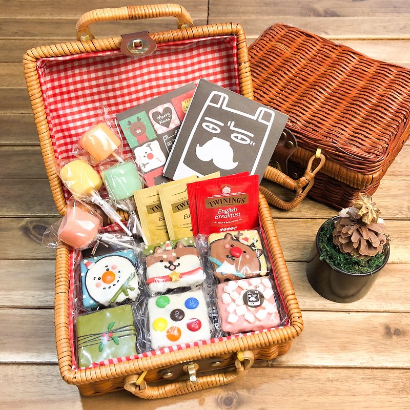 雪花柴犬家族布朗尼-野餐礼盒【2018圣诞限定】 - 蛋糕/甜点 - 新鲜食材 红色