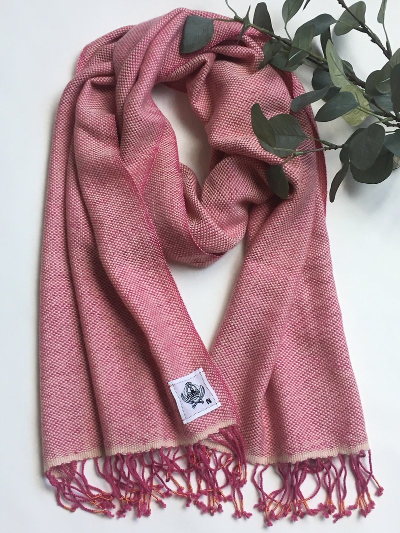 １００％カシミヤ　手織りロングマフラー - 丝巾 - 其他材质 粉红色