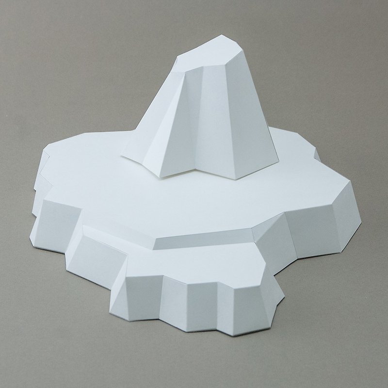 DIY手作3D纸模型摆饰 配件系列 - 极地冰山底座 (4色可选) - 摆饰 - 纸 白色