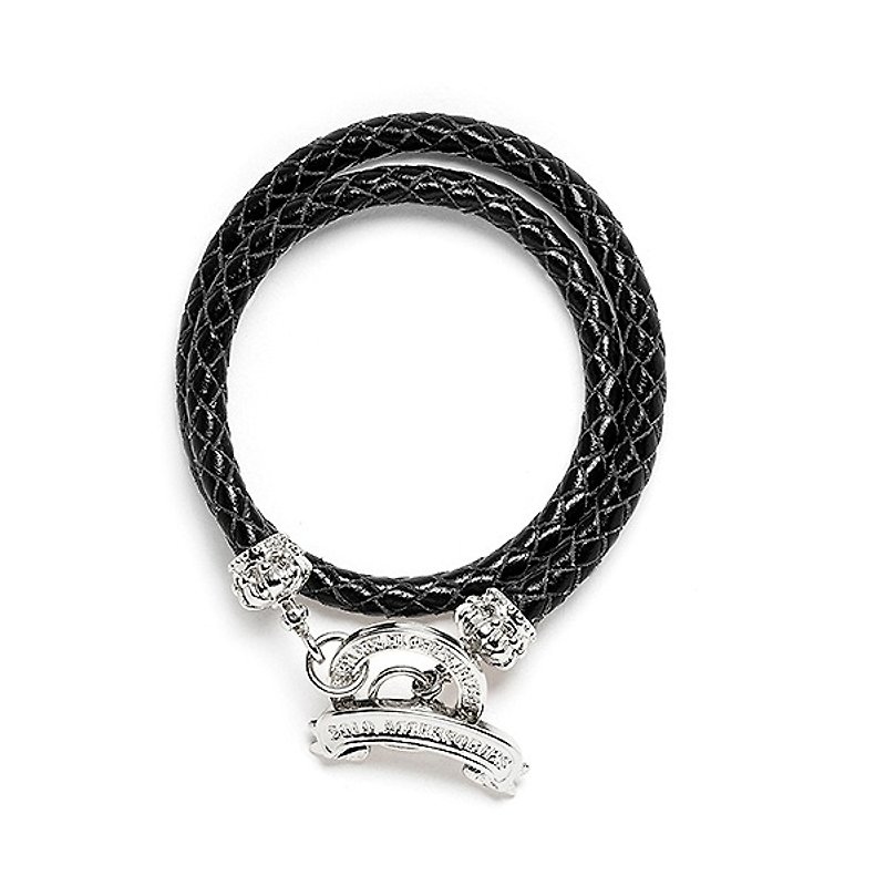 皇冠卷轴皮绳手环 Crown Reel Weave Leather Bracelet - 手链/手环 - 其他金属 