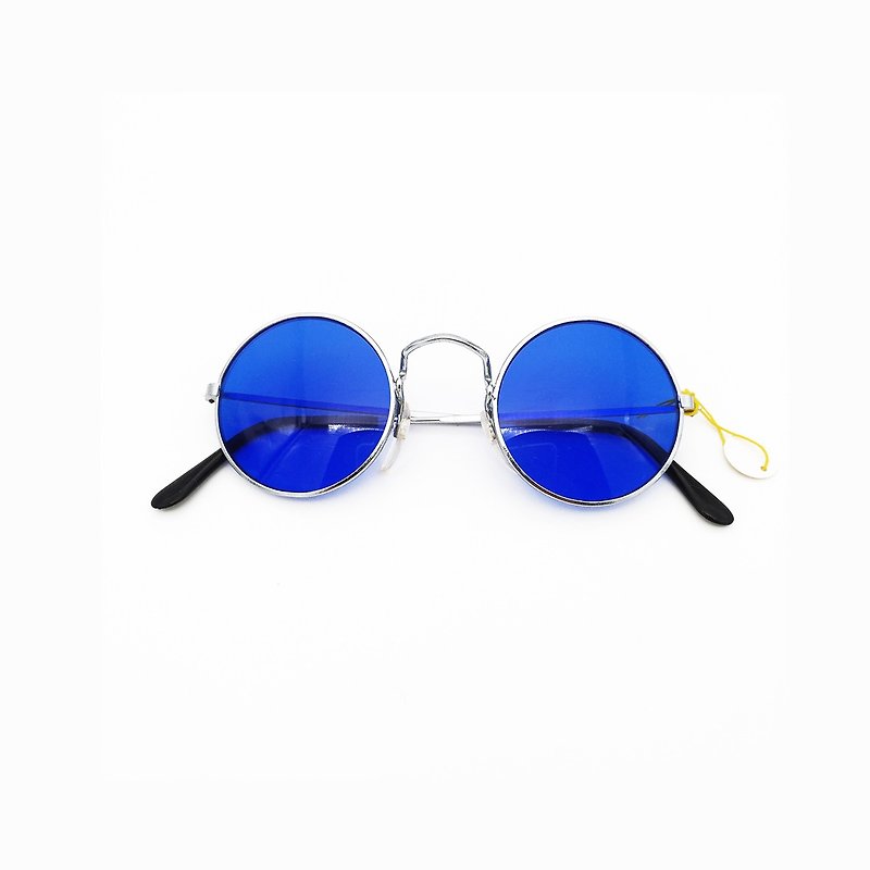脱窗眼镜行 / 古董圆框太阳眼镜 no.71 vintage - 眼镜/眼镜框 - 其他金属 蓝色
