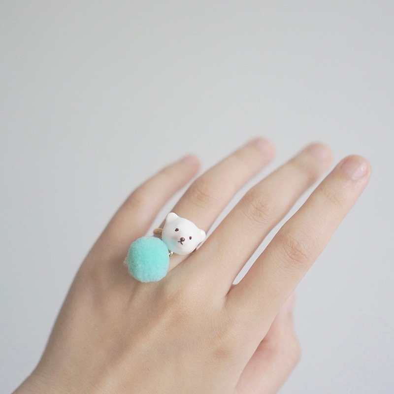 ［独角森林］小北极熊戒指 - 戒指 - 其他材质 