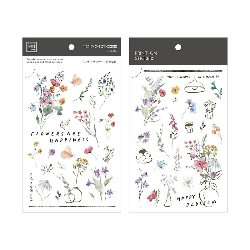 【Print-On Stickers 转印贴纸】no.250-花漾时光 | 花草系列 - 贴纸 - 其他材质 多色