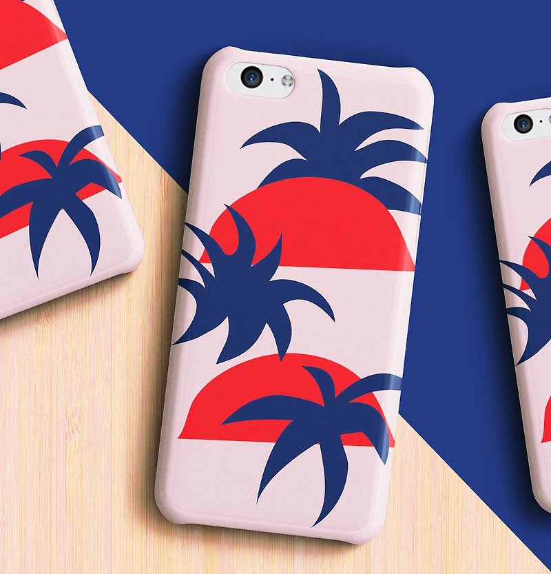 Sunrise and palm trees Phone case - 手机壳/手机套 - 塑料 粉红色