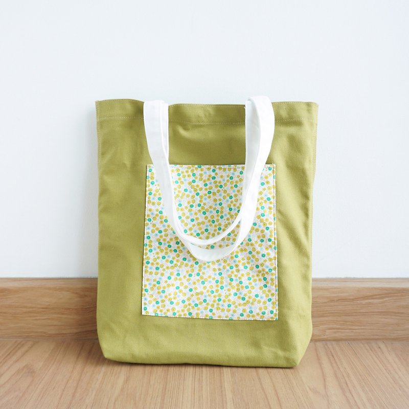 Keb Reab Canvas Tote Bag - Matcha Green - 手提包/手提袋 - 棉．麻 绿色