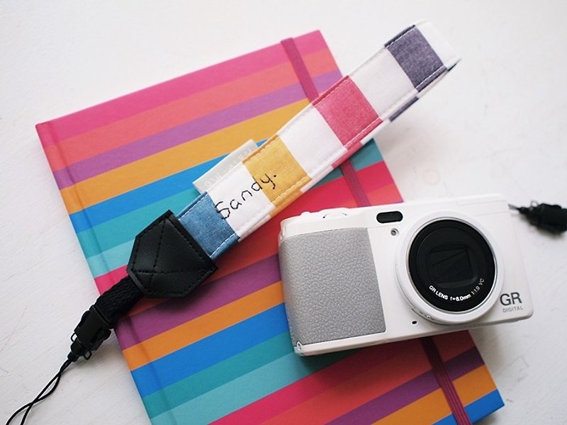 hairmo彩色方块单孔手腕相机带/手机带(单孔0.8) - 相机 - 棉．麻 多色