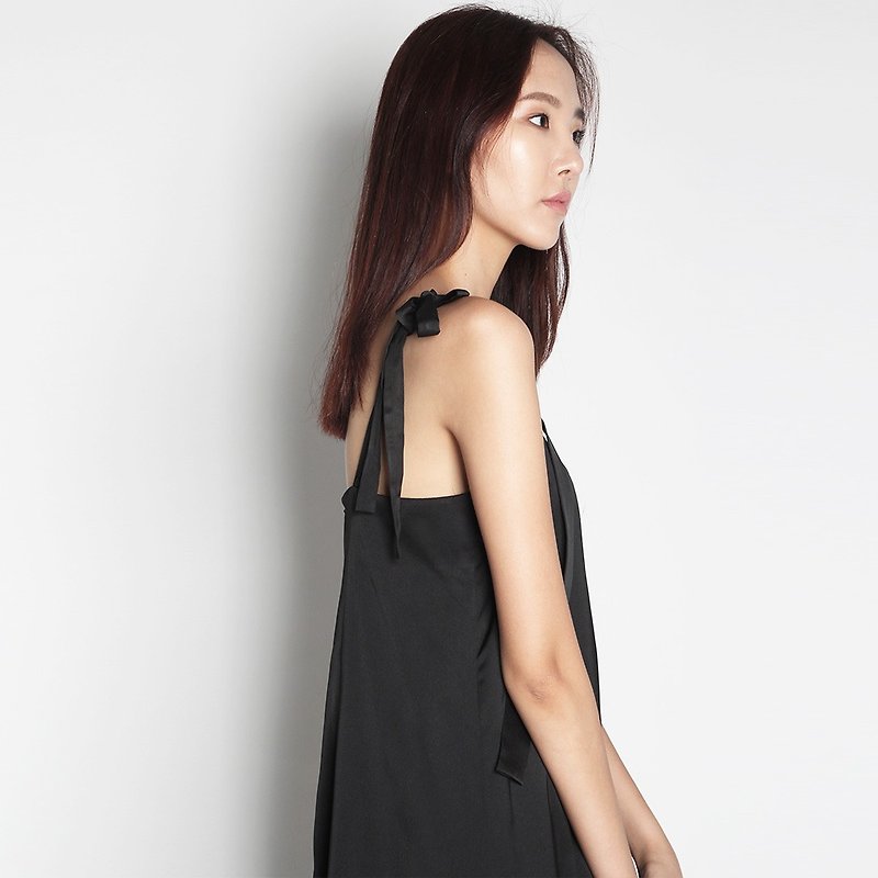 MARLEE A-LINE FLARE DRESS IN BLACK - 洋装/连衣裙 - 聚酯纤维 黑色
