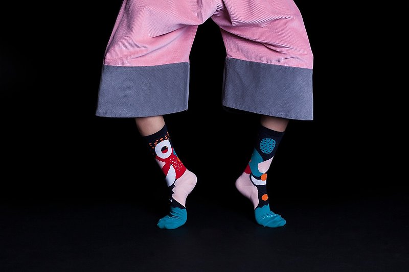[新] Dear, Buncho系列 Buah/水果季节 热带青色 | 短袜 | 男袜 | 女袜 | 色袜 | 几何图案袜子 | 设计师袜子 | 原创袜子 | 马来西亚设计生产 - 袜子 - 棉．麻 红色