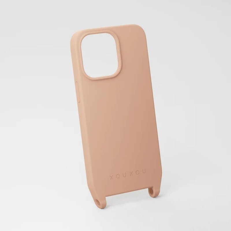 XOUXOU / FARBE挂绳款手机壳-淡粉色Powder Pink - 手机壳/手机套 - 硅胶 粉红色
