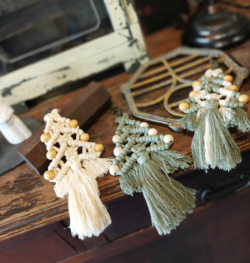 macrame手工编织吊饰~圣诞交换礼物首选~2入优惠 - 摆饰 - 棉．麻 白色