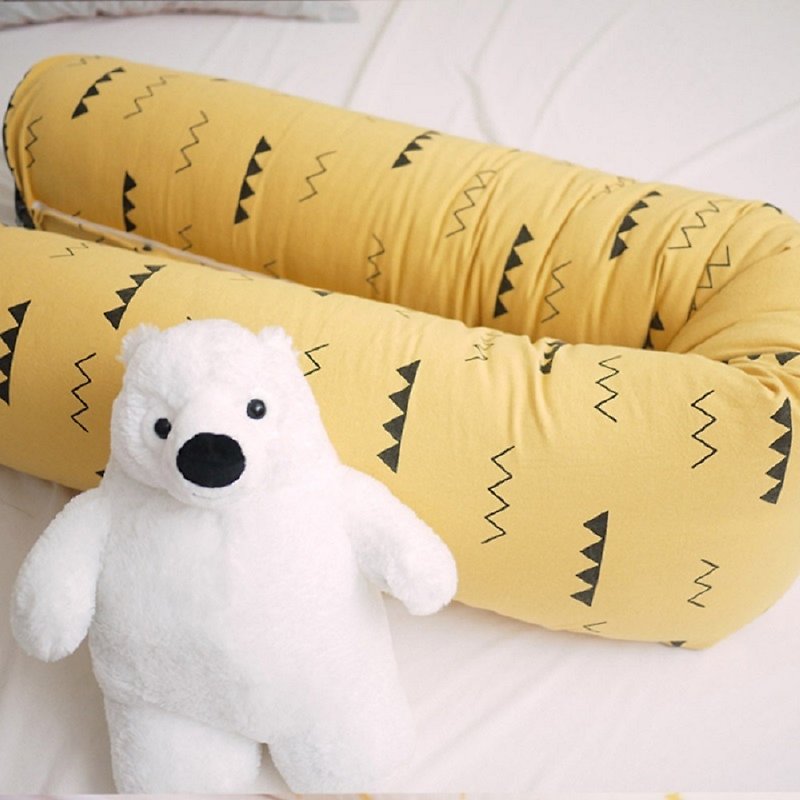 韩国Kangaruru 防跌落护栏床围软垫--短 145cm【黄色小山丘】 - 儿童家具 - 棉．麻 黄色