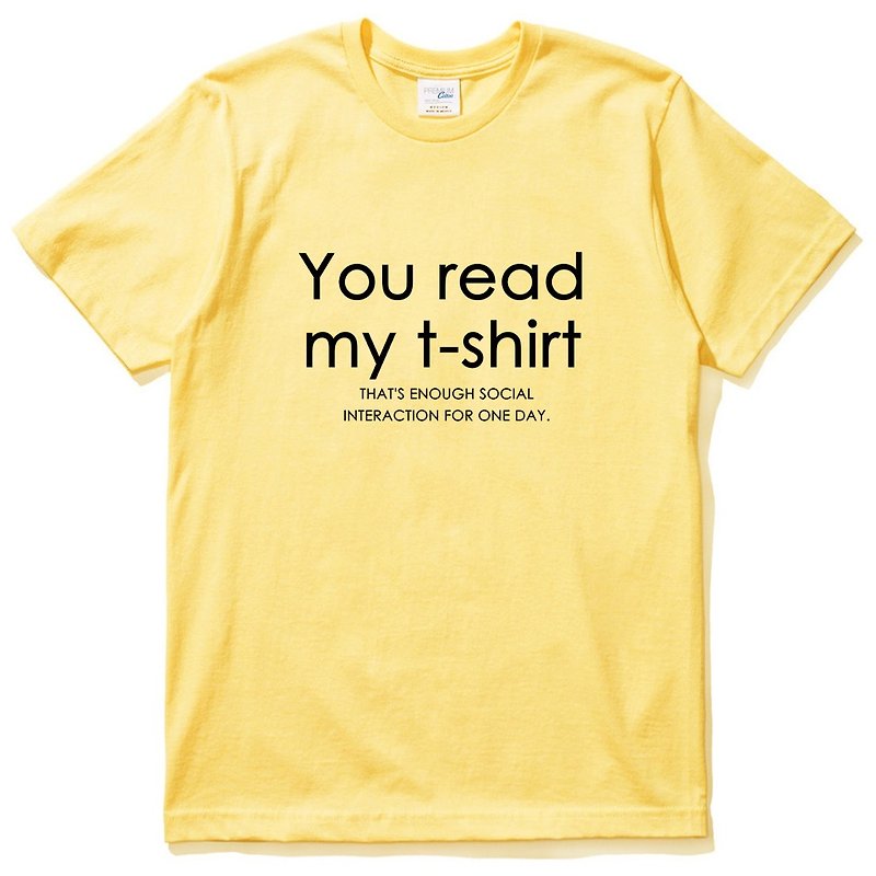 You read my t shirt 短袖T恤 黄色  文字 英文 设计 趣味  - 男装上衣/T 恤 - 棉．麻 黄色