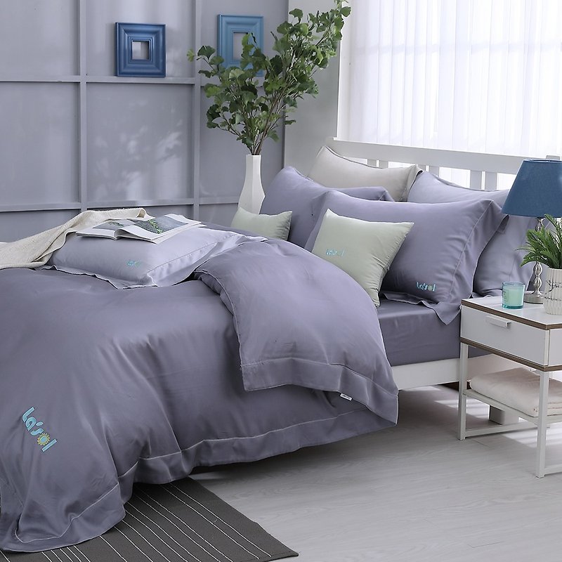 (加大)蒙蒙暮光-纯色设计款天丝两用被床包四件组【60支天丝】 - 寝具 - 其他材质 灰色