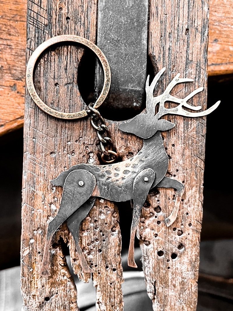 【定制化礼物】铜制 铆钉钥匙圈 可讨论设计图案 - 钥匙链/钥匙包 - 铜/黄铜 