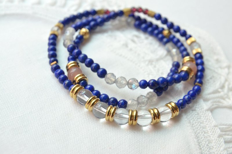 【蕴】－黄铜青金石 手链 项链 - 手链/手环 - 其他材质 蓝色