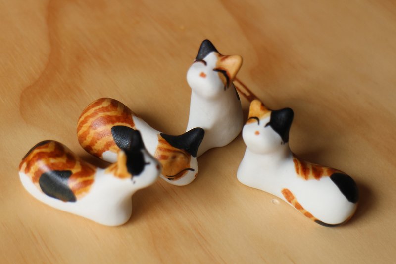三色虎斑猫小猫石(猫型研究室) - 玩偶/公仔 - 瓷 