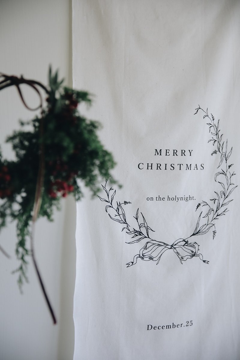 独家设计圣诞布置挂旗附专属收纳袋 - 墙贴/壁贴 - 棉．麻 白色