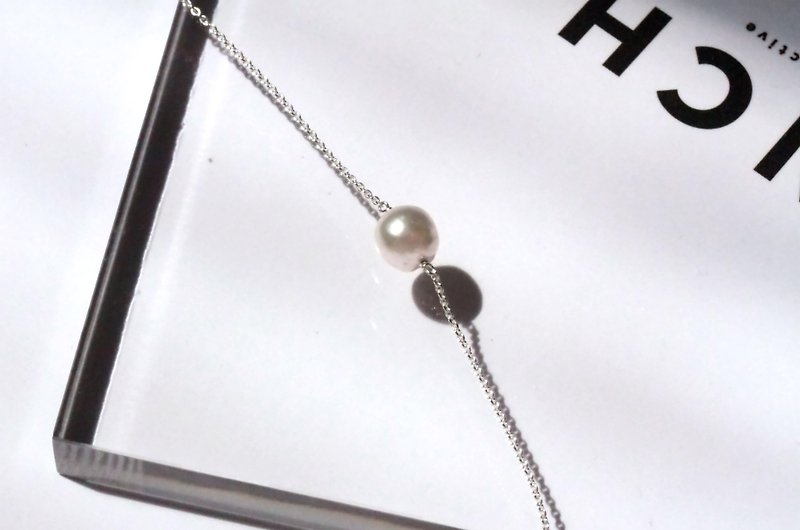 バロックパール一粒ネックレス 　Silver925 チェーン - 项链 - 珍珠 白色