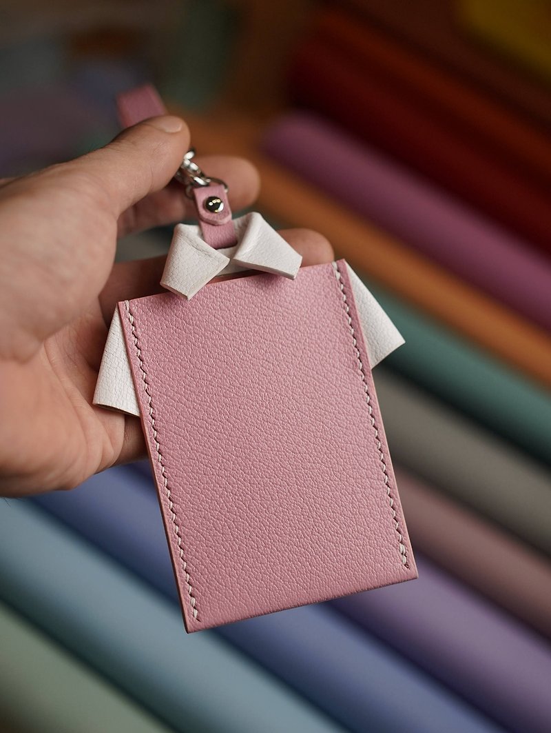 MOOS X WASOME ORIGAMI 证件套法国山羊粉红色白色 - 皮夹/钱包 - 真皮 蓝色