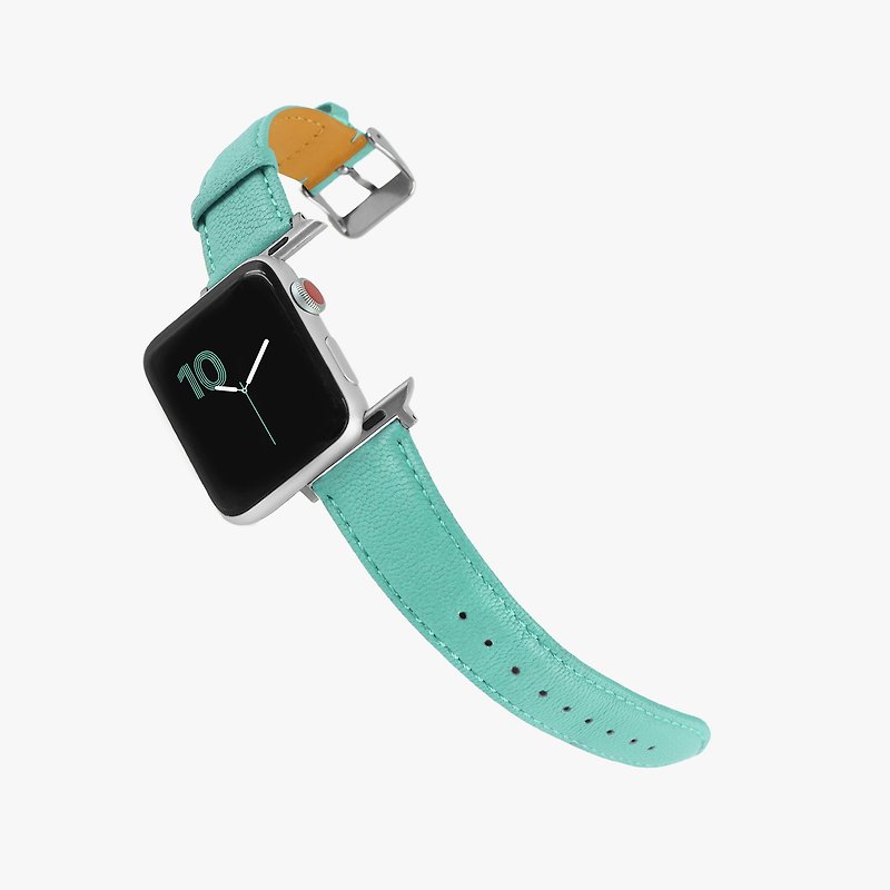 定制化礼物意大利真皮革表带 Apple Watch 蒂芬妮蓝 - 表带 - 真皮 绿色