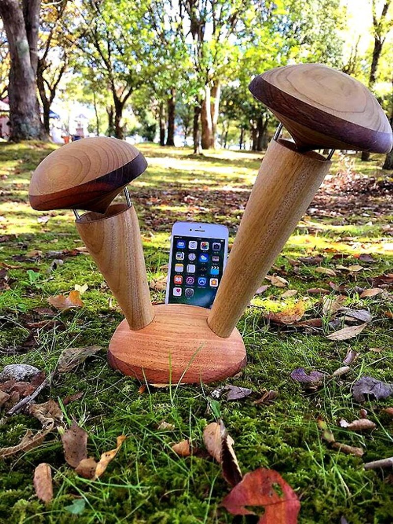 iPhone スピーカースタンド キノコ型 - 摆饰 - 木头 咖啡色