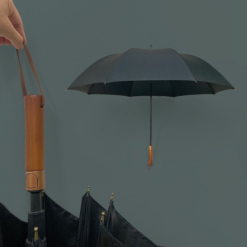 【BGG Umbrella】复古高尔夫球伞 - 雨伞/雨衣 - 聚酯纤维 黑色