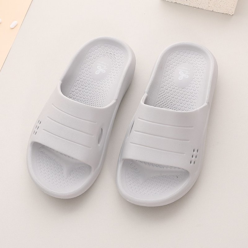 【维诺妮卡】双重舒适 类气垫舒服鞋-水泥灰 - 室内拖鞋 - 塑料 银色