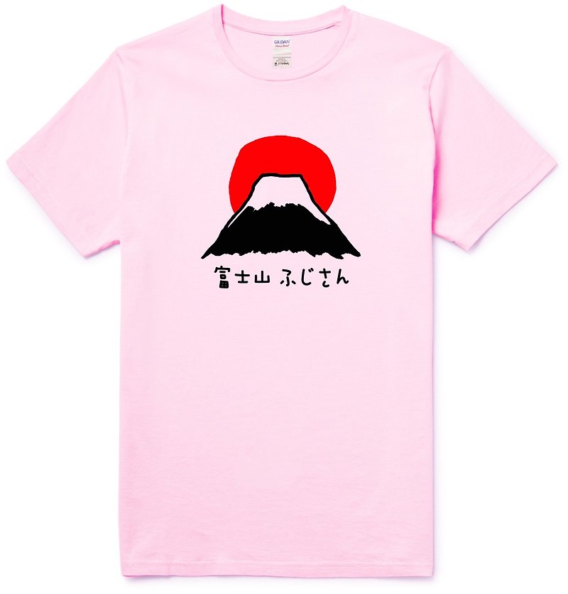 富士山 #1【现货】短袖T恤 男女浅粉红色 日本 风景 樱花 太阳 雪 自创 品牌 文青 Hipster - 女装 T 恤 - 棉．麻 粉红色