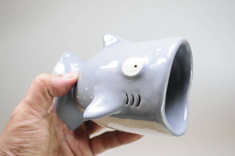 Baby shark ceramic mug, Grey Shark ceramic mug